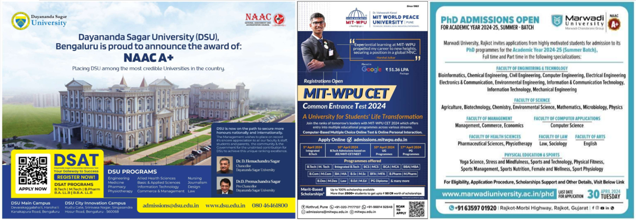 Book Education Ad in Rajasthan Patrika Online