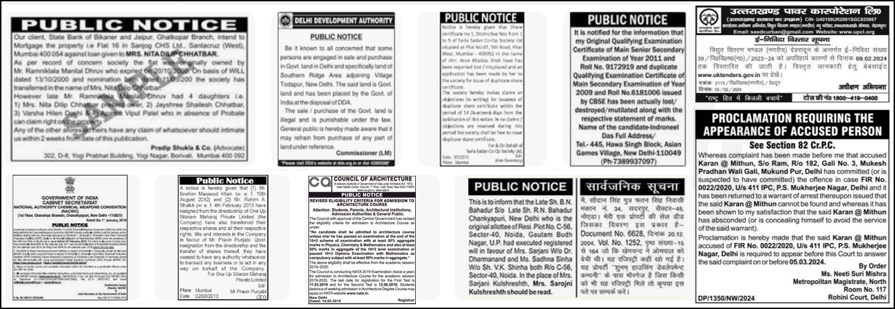 Book Public Notice Ad in Samaya